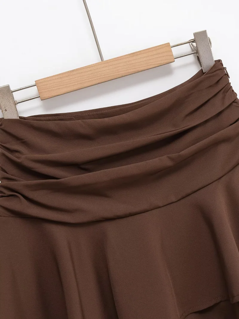 ETJ 2025 Women's Summer New sexy Fashion Hot Girl Style Flouncy Stacked Decoration Mid-Waist Short Skirt Pants
