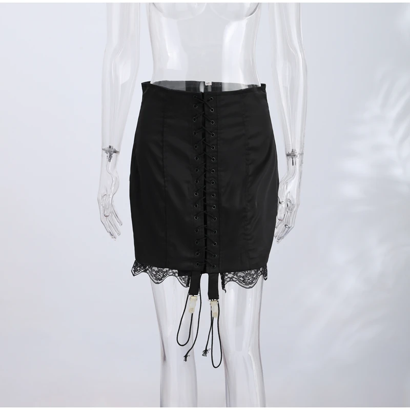 Sexy Women's Skirt With Lace Summer Satin Solid Slim Y2k Mini Skirts Lady New Fashion Street Evening Party Beachwear 2026