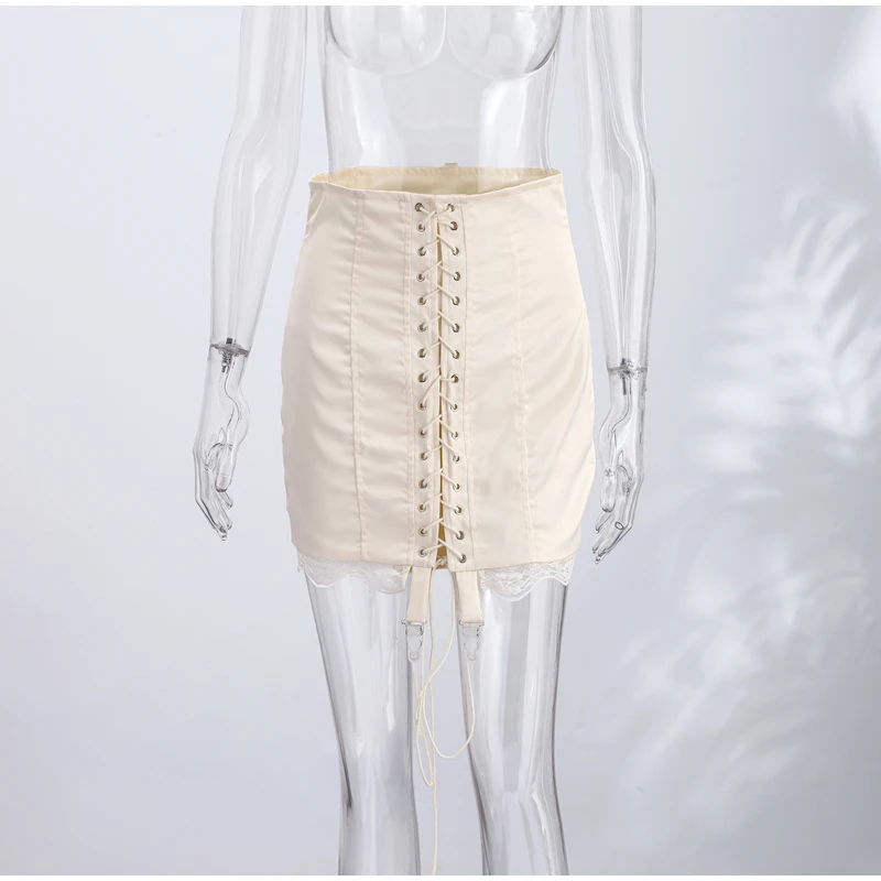 Sexy Women's Skirt With Lace Summer Satin Solid Slim Y2k Mini Skirts Lady New Fashion Street Evening Party Beachwear 2026