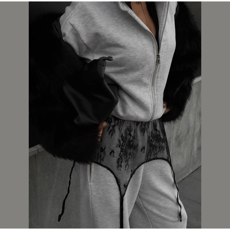 Lace Trim Butt Flap for Women Sexy Skirt Extender Sheer Hollow Out Floral Layering Bottom With Waistband Ladies Partywear