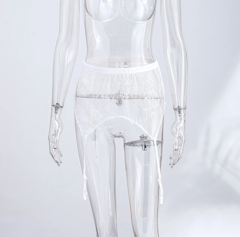 Lace Trim Butt Flap for Women Sexy Skirt Extender Sheer Hollow Out Floral Layering Bottom With Waistband Ladies Partywear