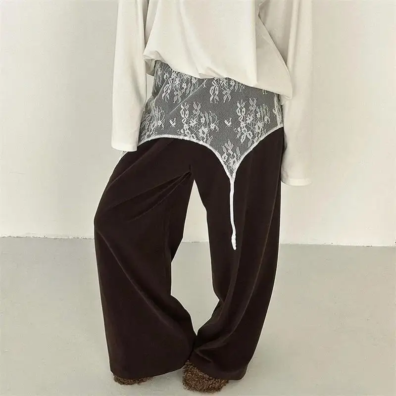 Lace Trim Butt Flap for Women Sexy Skirt Extender Sheer Hollow Out Floral Layering Bottom With Waistband Ladies Partywear