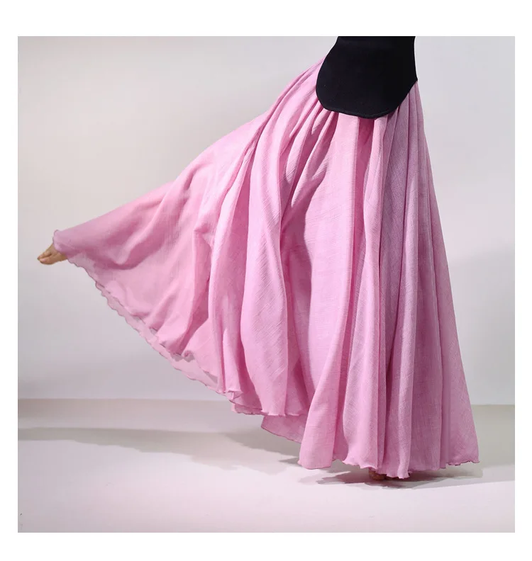 High Quality Cotton Linen Maxi Skirt Womens Casual Elastic High Waist Pleated A-Line Beach Skirts Boho Saia Feminina Faldas Jupe