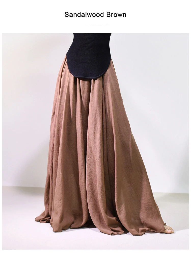 High Quality Cotton Linen Maxi Skirt Womens Casual Elastic High Waist Pleated A-Line Beach Skirts Boho Saia Feminina Faldas Jupe