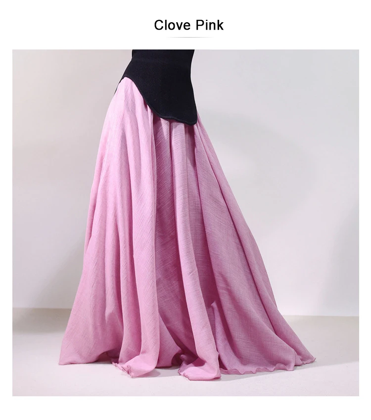 High Quality Cotton Linen Maxi Skirt Womens Casual Elastic High Waist Pleated A-Line Beach Skirts Boho Saia Feminina Faldas Jupe