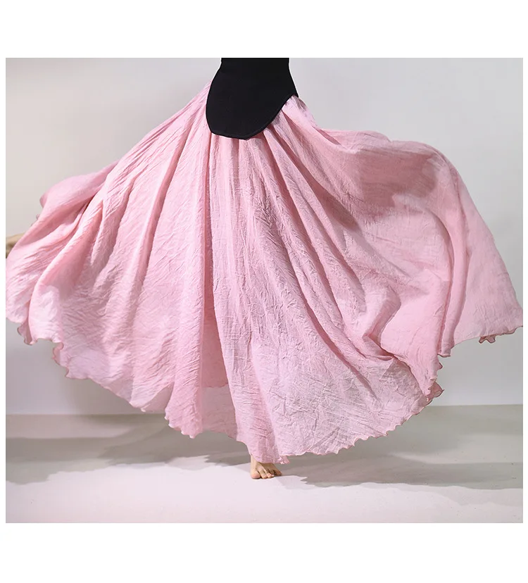 High Quality Cotton Linen Maxi Skirt Womens Casual Elastic High Waist Pleated A-Line Beach Skirts Boho Saia Feminina Faldas Jupe