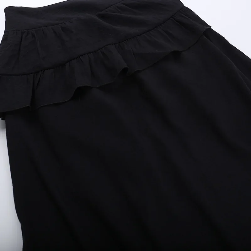 Goth Dark Kawaii Black Tiered Skirts 90S Retro Irregular Hem Party Bottoms Mall Gothic Women Fashion Dragging Skirt Alt Clothing