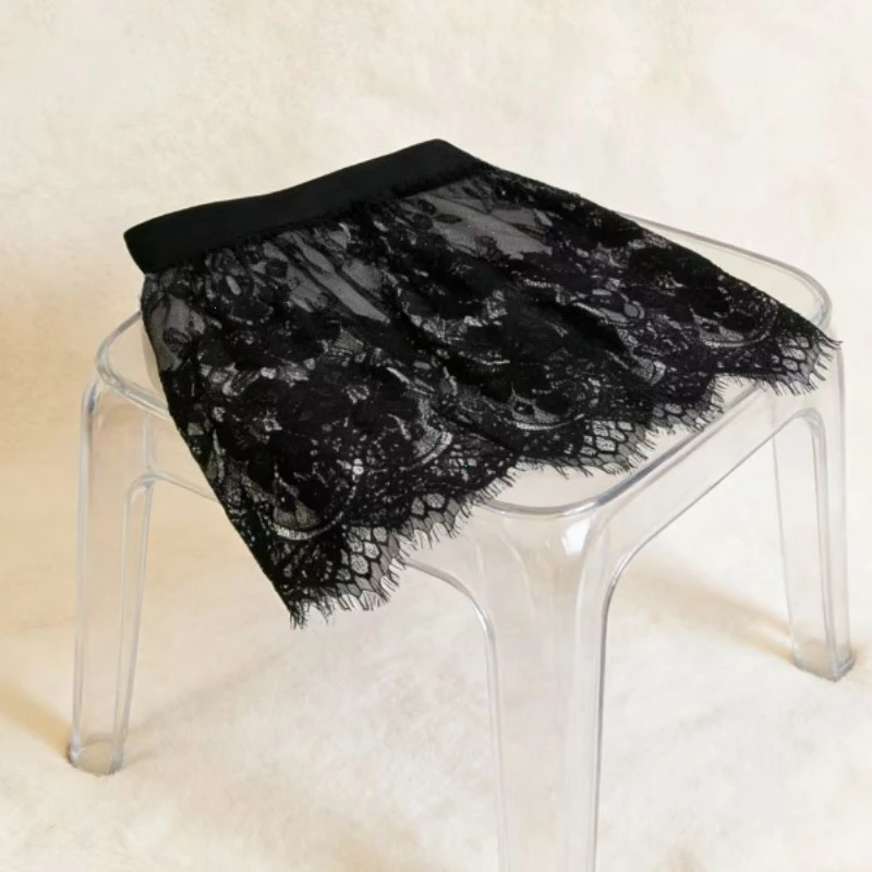 Miniskirt Sexy Transparent Lace Mesh Skirt Shirt Extender Women Summer Mini Black White Short Micro Skirt Ladies Underskirt