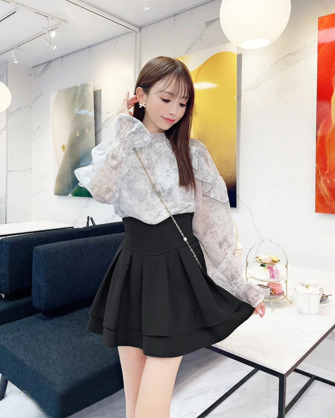 Japanese Style Simple Woman Radian Waistline Slimming Leg-Shaping Short Black Skirt for Women Streetwear Woman Culottes Skirts