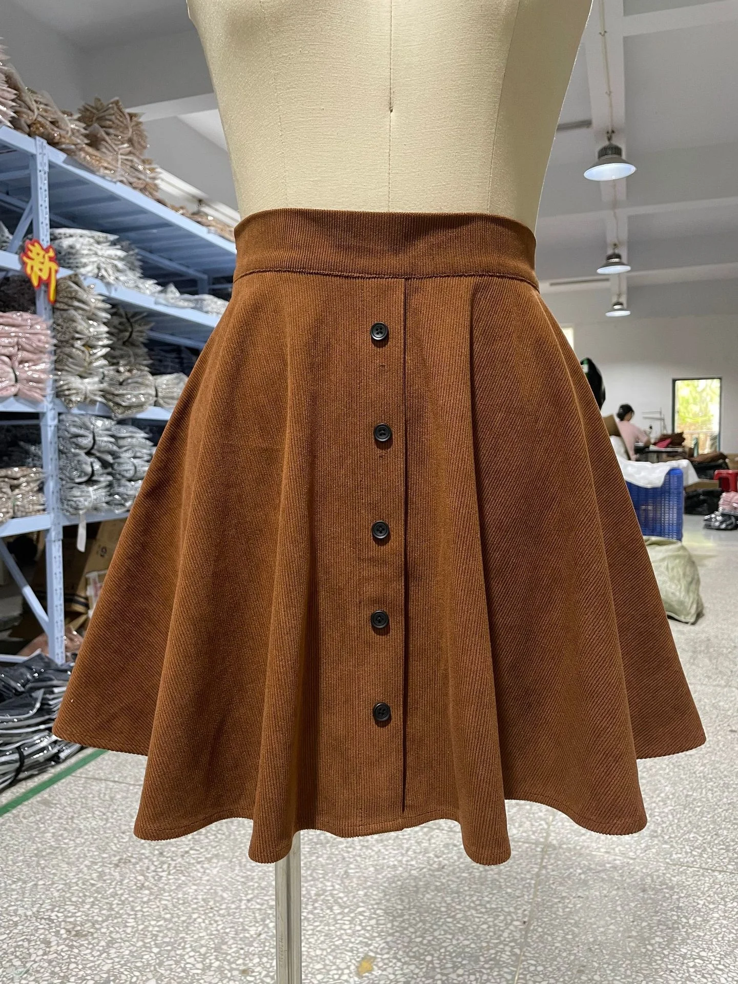 New Arrival Autumn Winter Corduroy Skirt Women Fashion High Waist Single Breasting Streetwear Casual A-line Skirts 2025