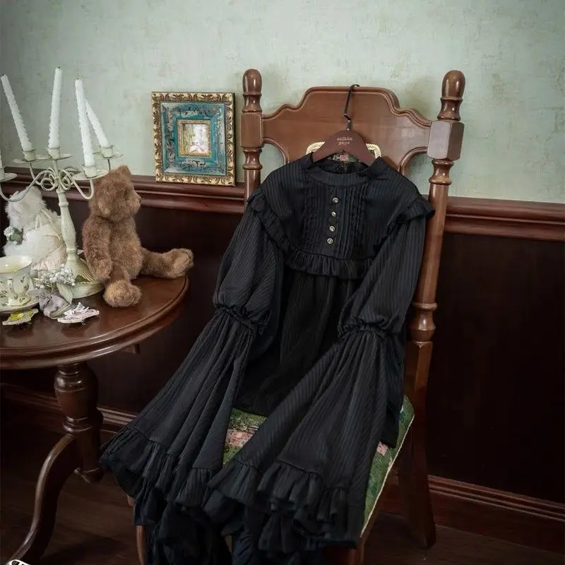 High Waist A-line Skirts for Women's 2025 Faldas Mujer De Moda Lolita Style Japanese Sweet Saia Patchwork Lace Big Swing Skirt