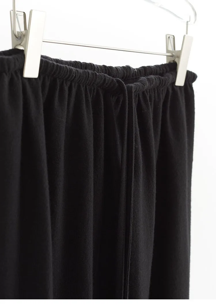Elastic Waist 100% Wool Skirt, Women's High-Waisted Mid-Length Skirt, New Style for Autumn and Winter 2026