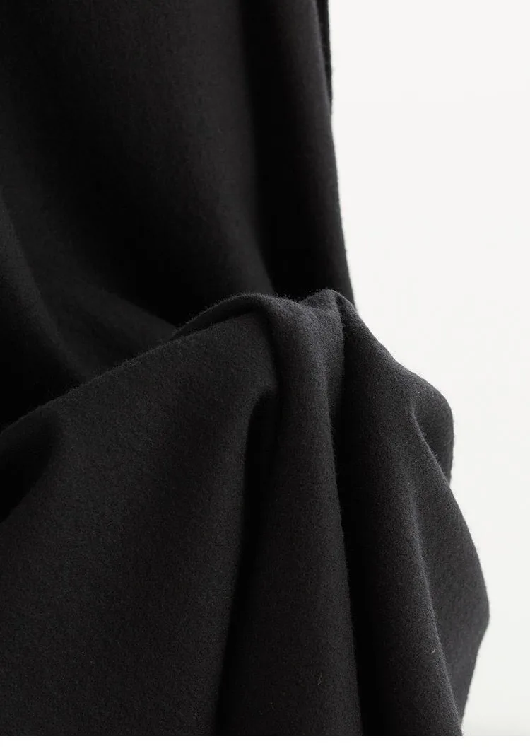 Elastic Waist 100% Wool Skirt, Women's High-Waisted Mid-Length Skirt, New Style for Autumn and Winter 2026