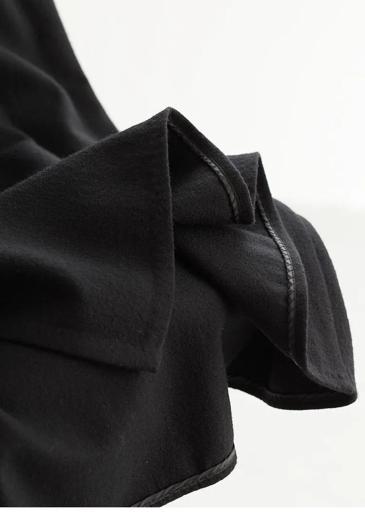Elastic Waist 100% Wool Skirt, Women's High-Waisted Mid-Length Skirt, New Style for Autumn and Winter 2026
