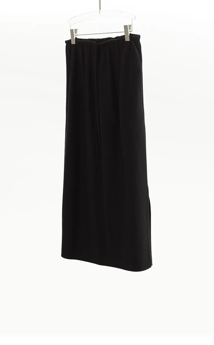 Elastic Waist 100% Wool Skirt, Women's High-Waisted Mid-Length Skirt, New Style for Autumn and Winter 2026