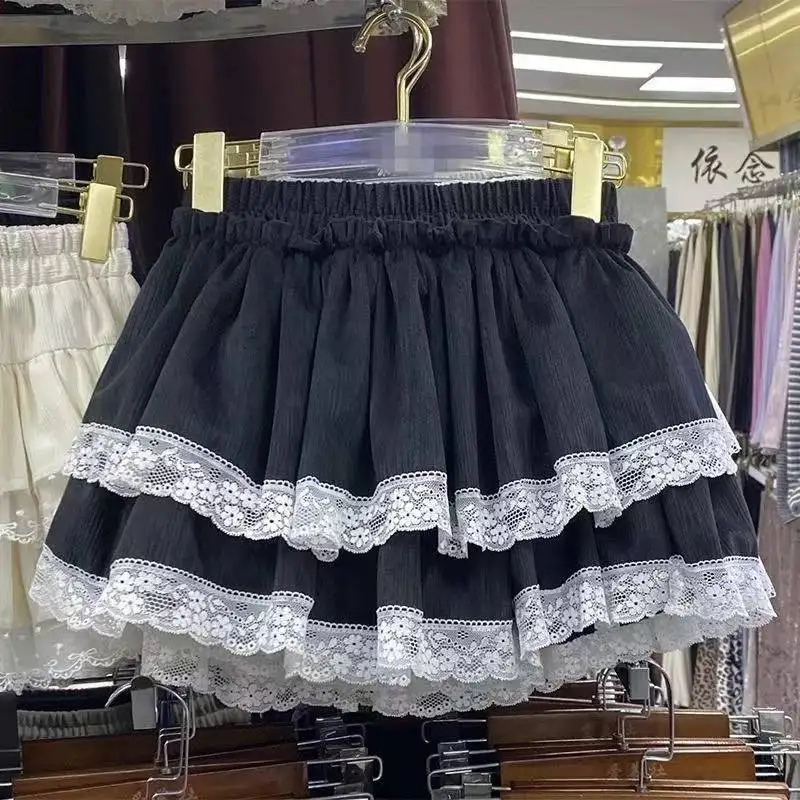Japanese Y2k Cute Ruffled Plaid Skirt Punk Rock Subculture Cake Skirts Japanese Preppy Style Casual New 2026 Women Skirts