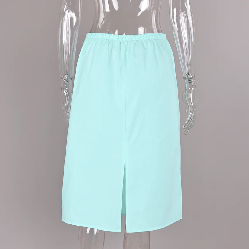 Linad Casual Green Long Drawstring Skirts For Woman 2026 Street Chic Slim Lace Up Split Skirts Autumn Fashion Red Mid Calf Skirt