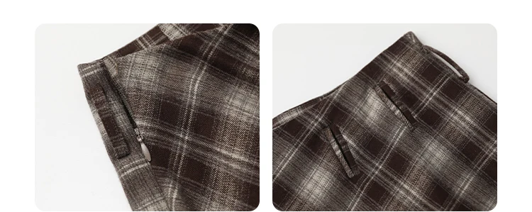 CHIC VEN Women Skirts A Line Retro Loose High Waist Irregular Color Plaid Frosted Half Body Long Ladies Skirt Autumn Winter 2026