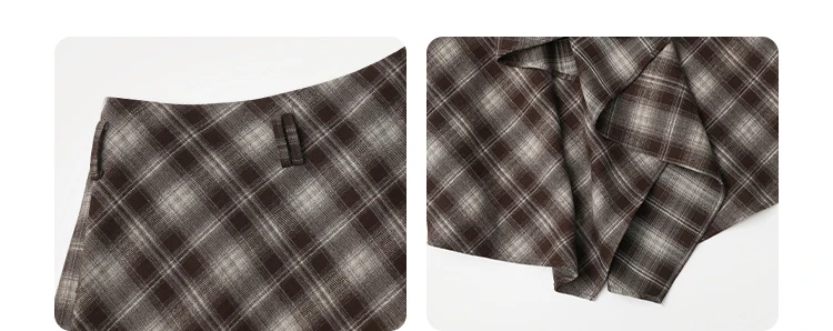 CHIC VEN Women Skirts A Line Retro Loose High Waist Irregular Color Plaid Frosted Half Body Long Ladies Skirt Autumn Winter 2026