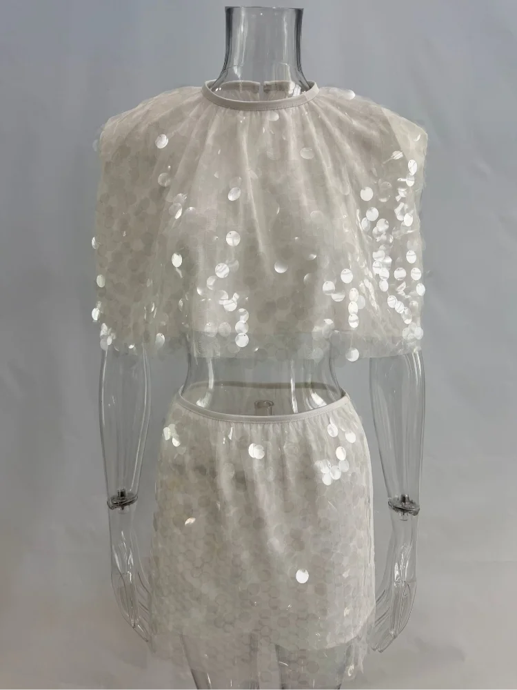Women Dress Large Sequin Mini Skirt High Waisted Bodycon Sparkly Party Clubwear Fashion Bottoms Night Spring Summer Skirt Ladies