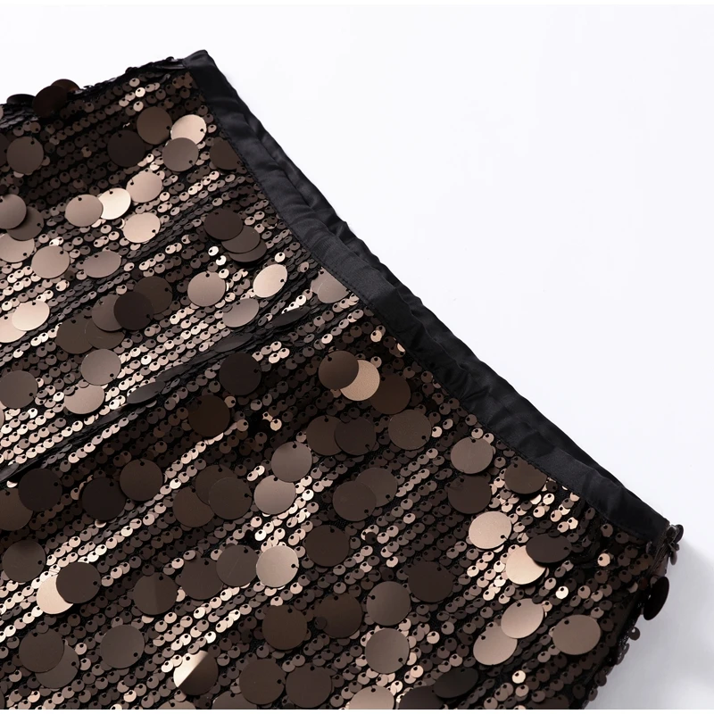 Women Dress Large Sequin Mini Skirt High Waisted Bodycon Sparkly Party Clubwear Fashion Bottoms Night Spring Summer Skirt Ladies