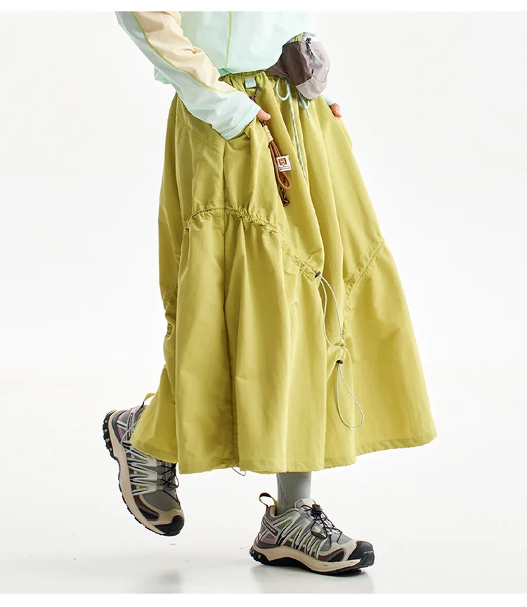 Outdoor Fashion Quick Dry Drawstring Skirt Women City Hiking Streetwear Loose Casual Sport  Y2k Track Cargo Skirts Pants