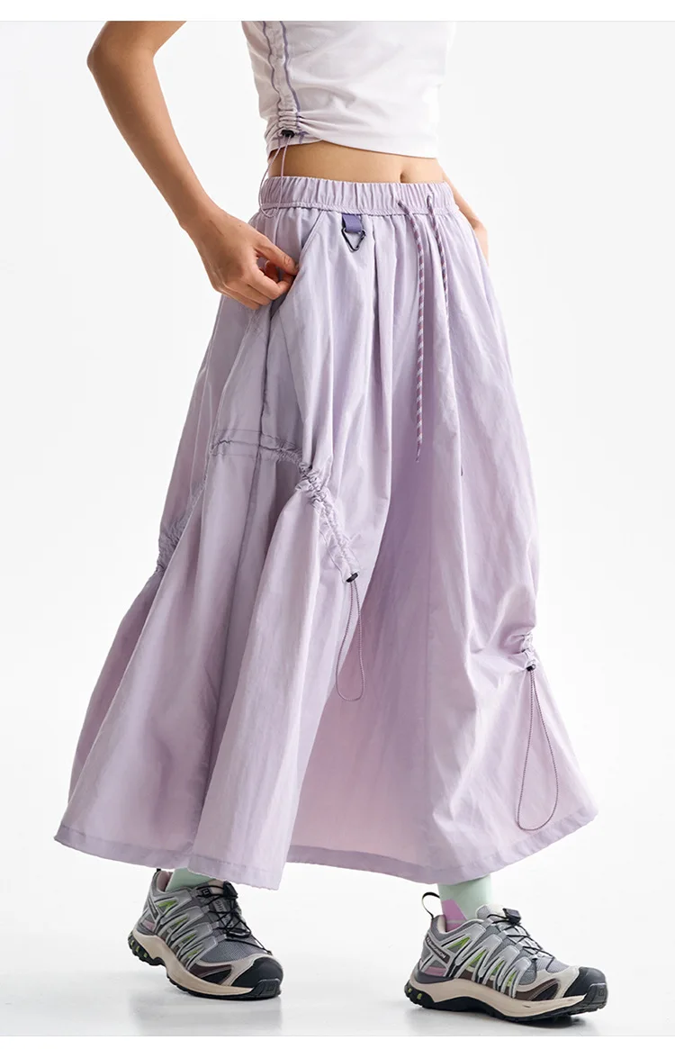 Outdoor Fashion Quick Dry Drawstring Skirt Women City Hiking Streetwear Loose Casual Sport  Y2k Track Cargo Skirts Pants