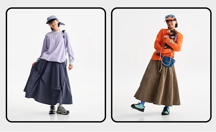 Outdoor Fashion Quick Dry Drawstring Skirt Women City Hiking Streetwear Loose Casual Sport  Y2k Track Cargo Skirts Pants