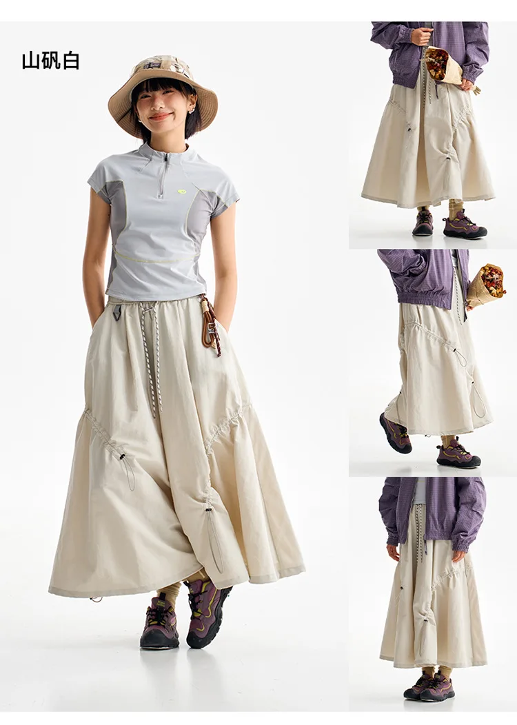 Outdoor Fashion Quick Dry Drawstring Skirt Women City Hiking Streetwear Loose Casual Sport  Y2k Track Cargo Skirts Pants