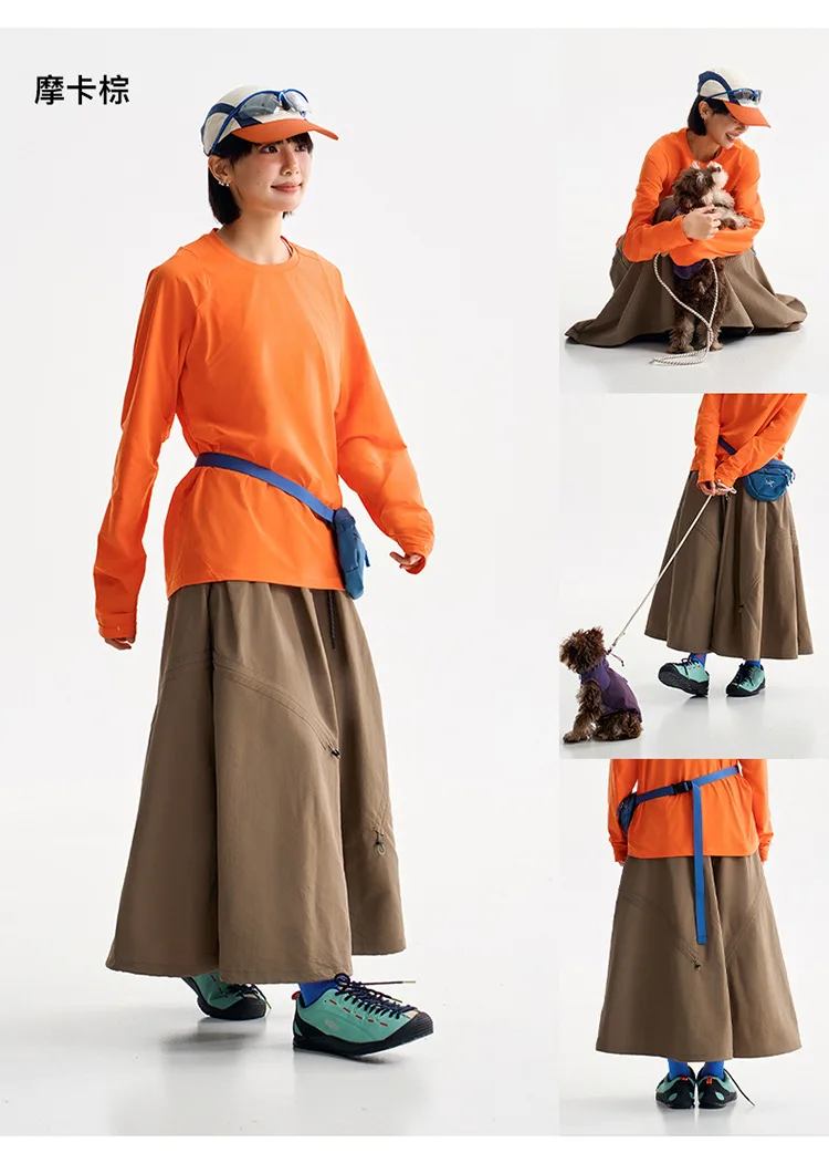 Outdoor Fashion Quick Dry Drawstring Skirt Women City Hiking Streetwear Loose Casual Sport  Y2k Track Cargo Skirts Pants