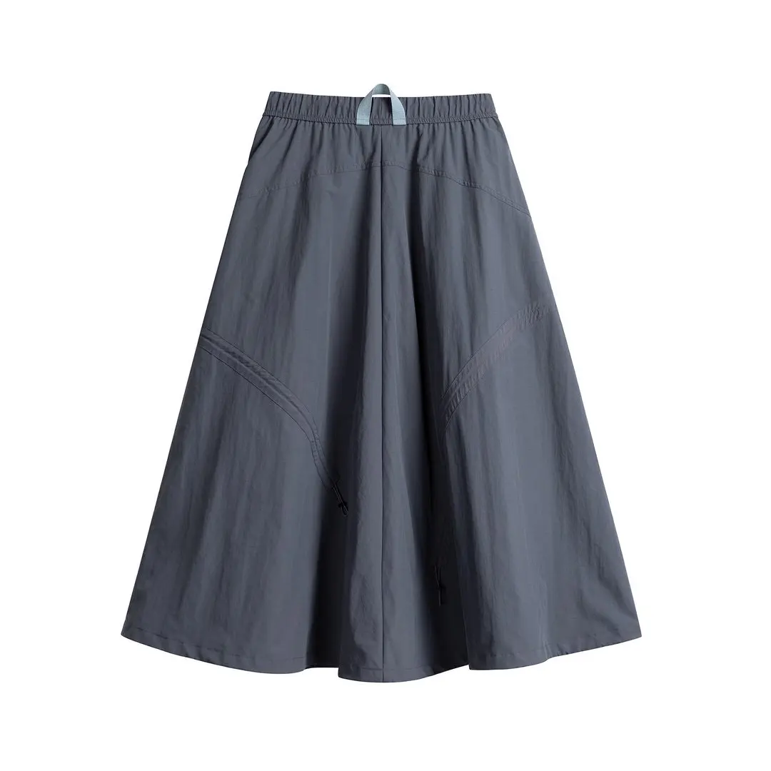 Outdoor Fashion Quick Dry Drawstring Skirt Women City Hiking Streetwear Loose Casual Sport  Y2k Track Cargo Skirts Pants