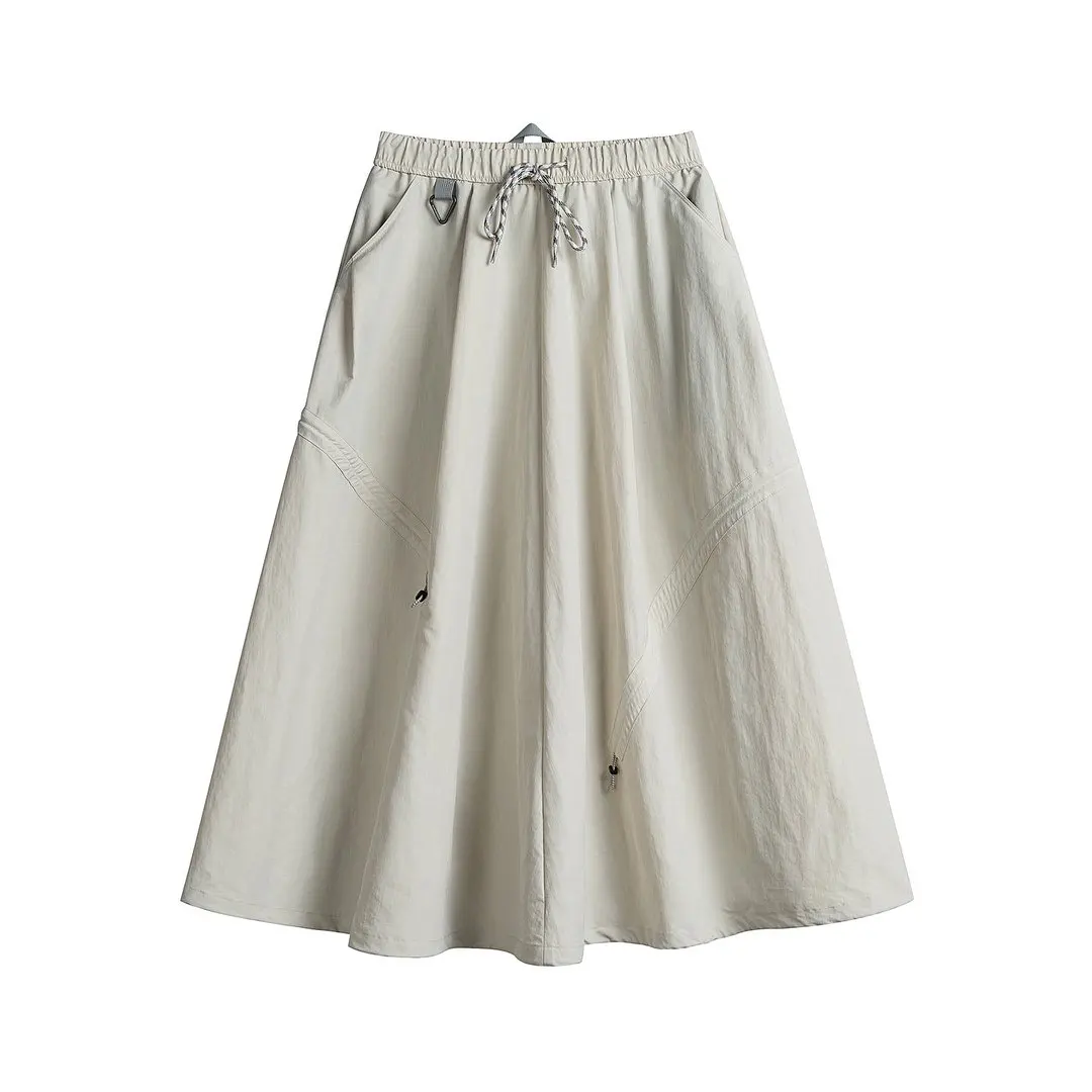 Outdoor Fashion Quick Dry Drawstring Skirt Women City Hiking Streetwear Loose Casual Sport  Y2k Track Cargo Skirts Pants