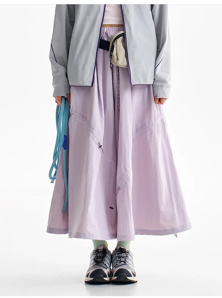 Outdoor Fashion Quick Dry Drawstring Skirt Women City Hiking Streetwear Loose Casual Sport  Y2k Track Cargo Skirts Pants