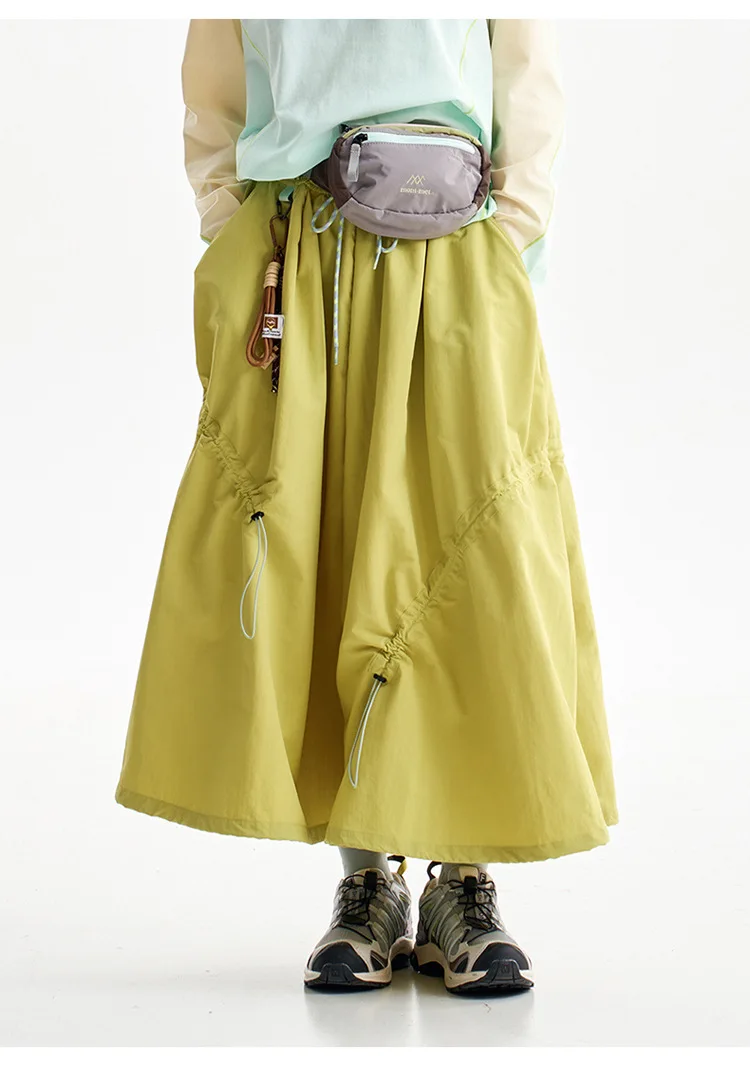 Outdoor Fashion Quick Dry Drawstring Skirt Women City Hiking Streetwear Loose Casual Sport  Y2k Track Cargo Skirts Pants