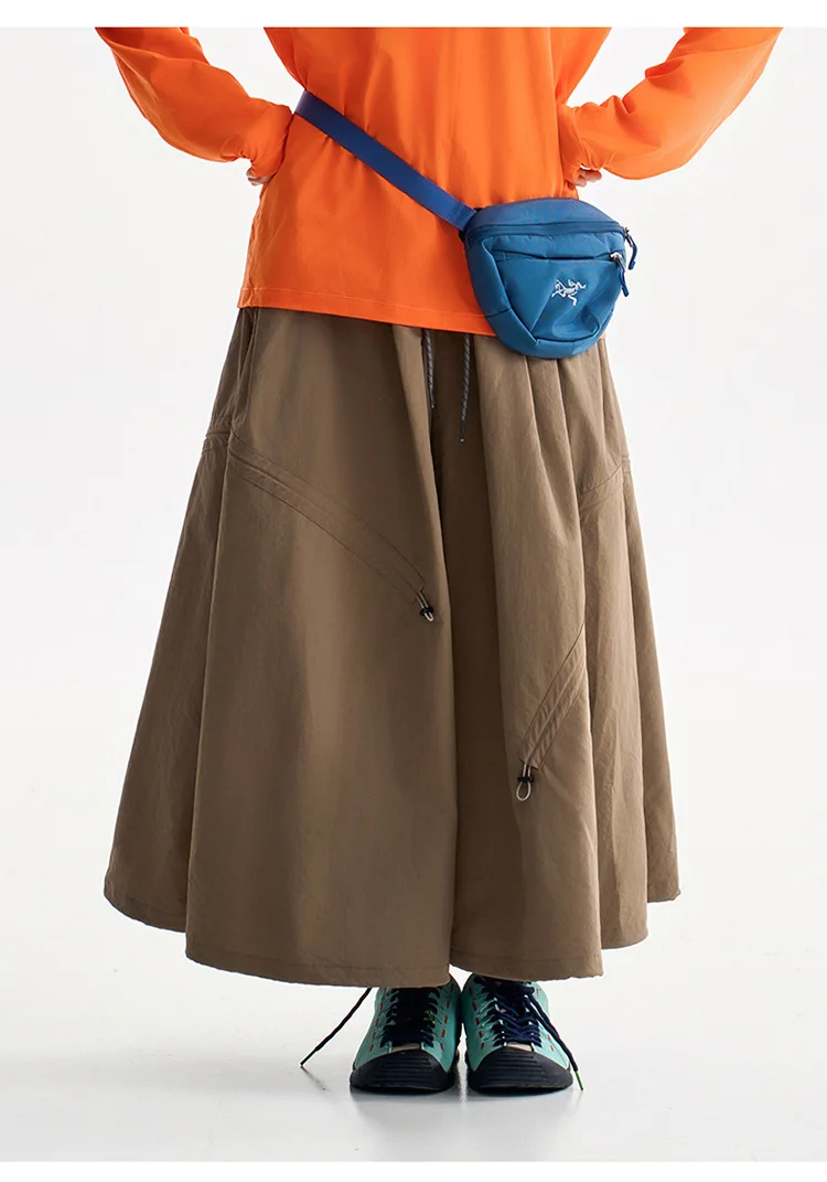 Outdoor Fashion Quick Dry Drawstring Skirt Women City Hiking Streetwear Loose Casual Sport  Y2k Track Cargo Skirts Pants