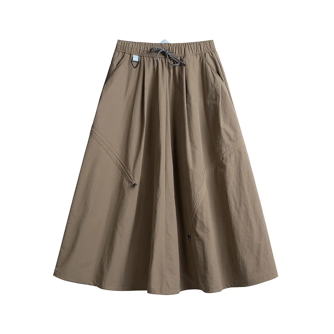 Outdoor Fashion Quick Dry Drawstring Skirt Women City Hiking Streetwear Loose Casual Sport  Y2k Track Cargo Skirts Pants