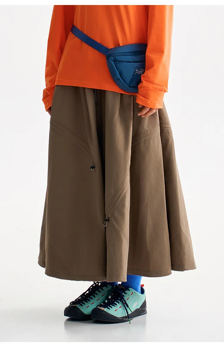 Outdoor Fashion Quick Dry Drawstring Skirt Women City Hiking Streetwear Loose Casual Sport  Y2k Track Cargo Skirts Pants