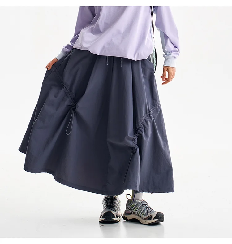Outdoor Fashion Quick Dry Drawstring Skirt Women City Hiking Streetwear Loose Casual Sport  Y2k Track Cargo Skirts Pants