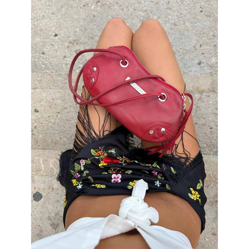 Eleganttassel Embroidered Hem Skirts Women Fashion Mesh Hollow Out Short Kilts 20265 Chic Summer New Female Beach Holiday Skirt