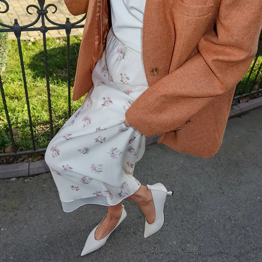 Linad Vintage Loose Print Long Skirts Woman 2026 Street Chic Mesh High Waist Straight Skirts Summer Casual Bows Skirt Female