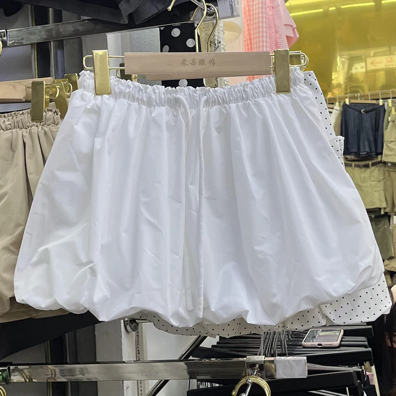 Vintage Sweet Bud Skirt Women A-line Lace-up High Waist Female Mini Skirts Faldas Ajustadas Short Skirts with Lining Dropship