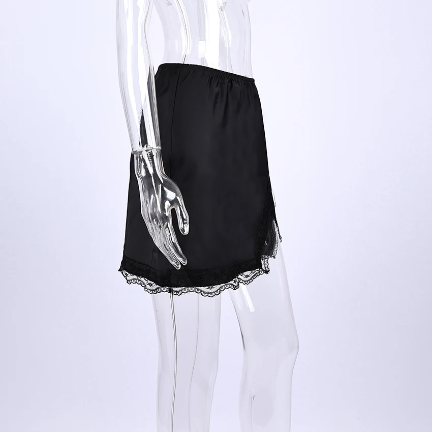 Linad Elegant Satin Embroidery Pencil Skirts Summer Sexy High Waist Split Mini Skirts For Women Fashion Slim Skirt Female 2025