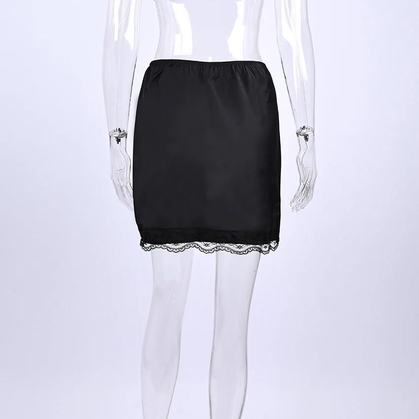 Linad Elegant Satin Embroidery Pencil Skirts Summer Sexy High Waist Split Mini Skirts For Women Fashion Slim Skirt Female 2025