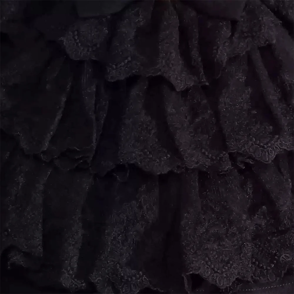 2025 Lolita Subculture Black White Short SK Lace Skirt High Waist Lace Up Girls Birthday Gothic Victorian Cosplay Party Skirts