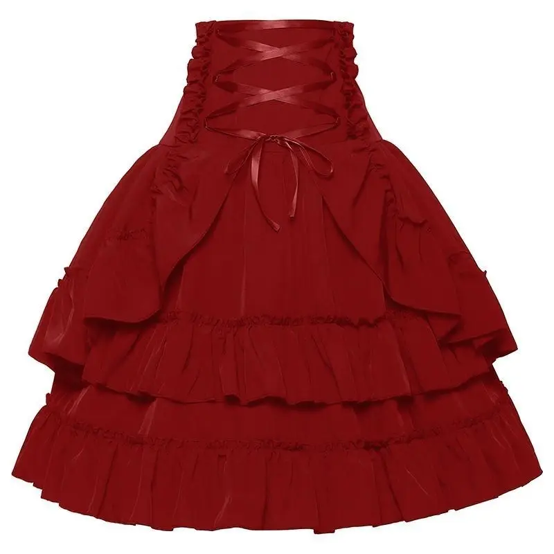 Summer Y2k Gothic Retro Lolita Skirt Women Medieval Vintage Cake Skirt Fashion Cosplay Costume Fluffy Layered Puffy Skirt New