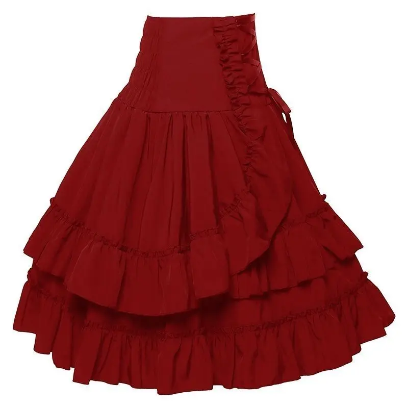 Summer Y2k Gothic Retro Lolita Skirt Women Medieval Vintage Cake Skirt Fashion Cosplay Costume Fluffy Layered Puffy Skirt New