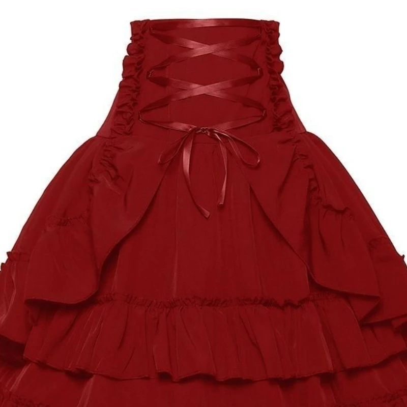 Summer Y2k Gothic Retro Lolita Skirt Women Medieval Vintage Cake Skirt Fashion Cosplay Costume Fluffy Layered Puffy Skirt New