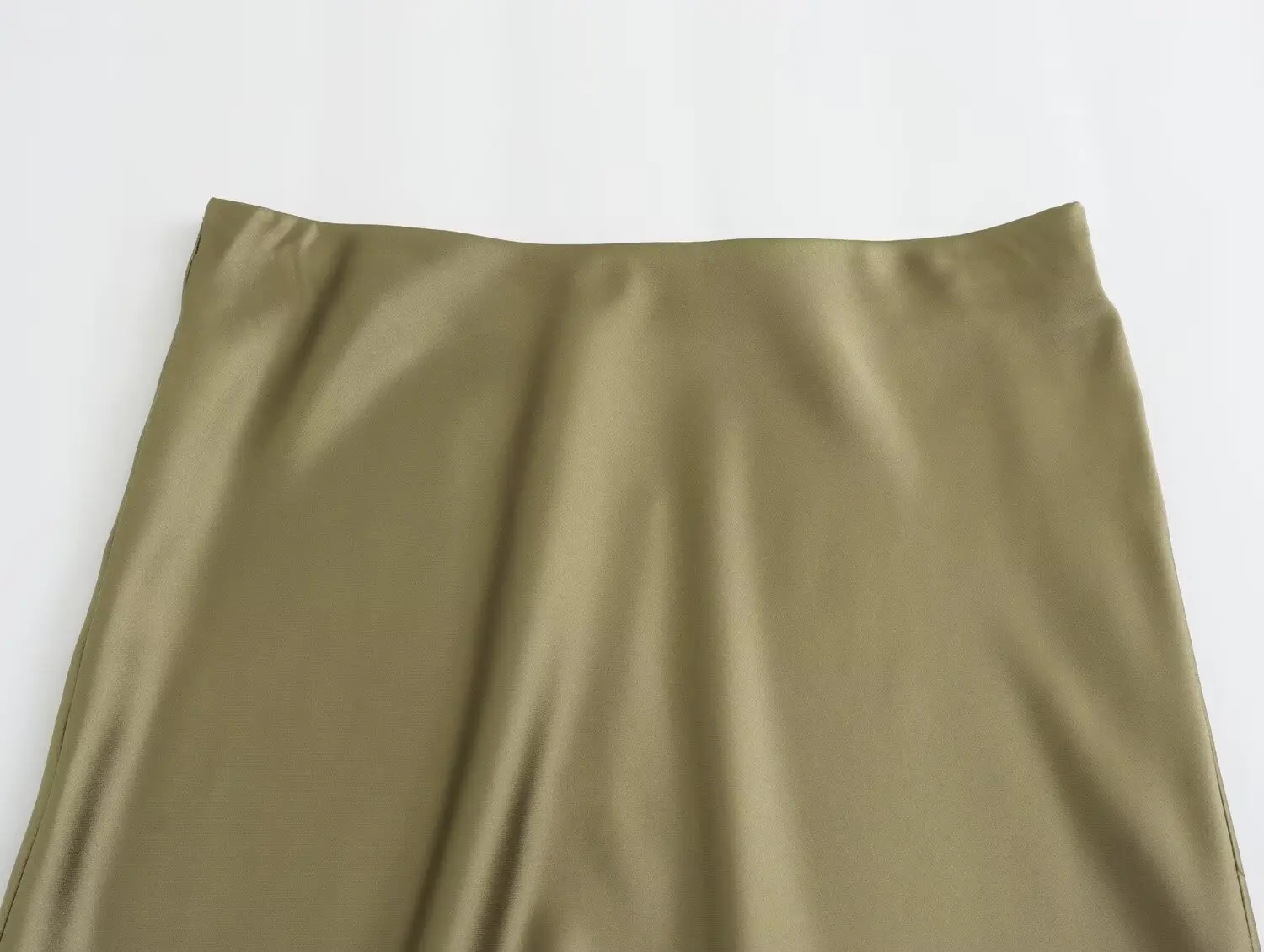 2024 New Women's European And American Style Fashion Silk Satin Texture High Waist Skirt Street Style Elegant Mid-length Skirt