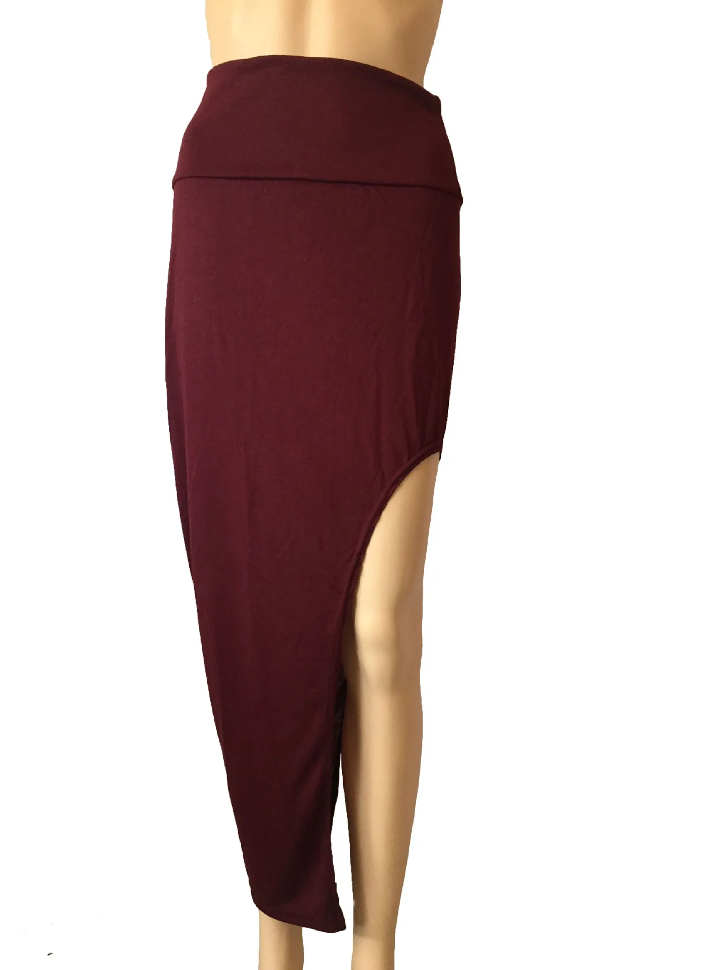 Fashion Split Skirts Women Sexy Long Sexy Skirts Open Side Split Skirt Long High Waist High Slit Maxi Skirt Black
