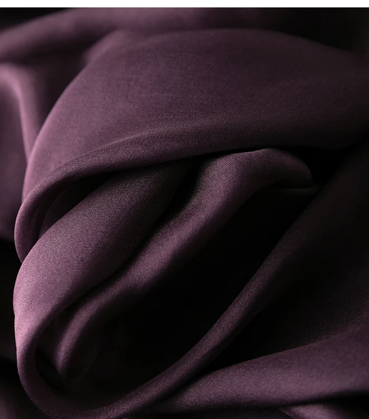 Women Silk Skirt 100% Mulberry Silk Purple With Double Lining Summer Beach Elastic Waist Vacation Skirts Office Lady Party MM795